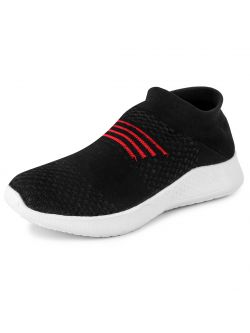 Lancer Men's Black/Red Sports Walking Shoes