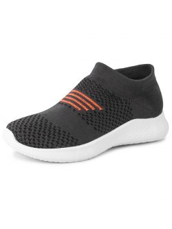 Lancer Men's Grey/Orange Sports Walking Shoes
