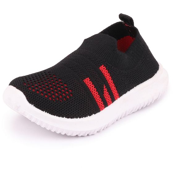 Lancer Kids Black/Red Sports Walking Shoes